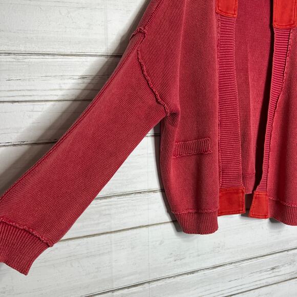POL Open Front Cardigan Sweater Red Size Medium - Picture 7 of 9